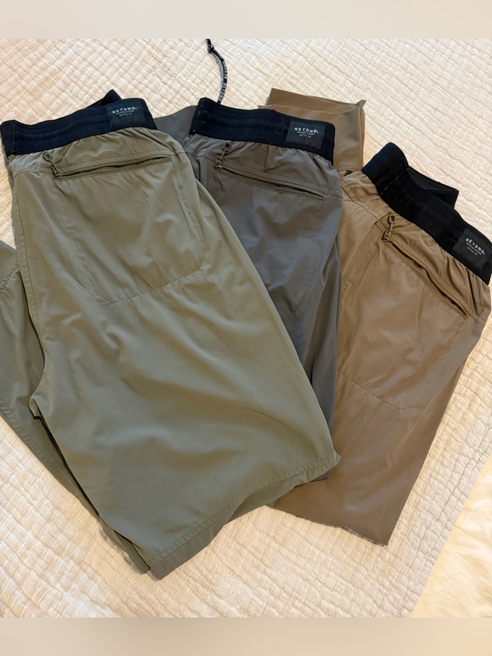 Beyond Men's Performance Pants — Olive, Gray, Tan GUC 1496